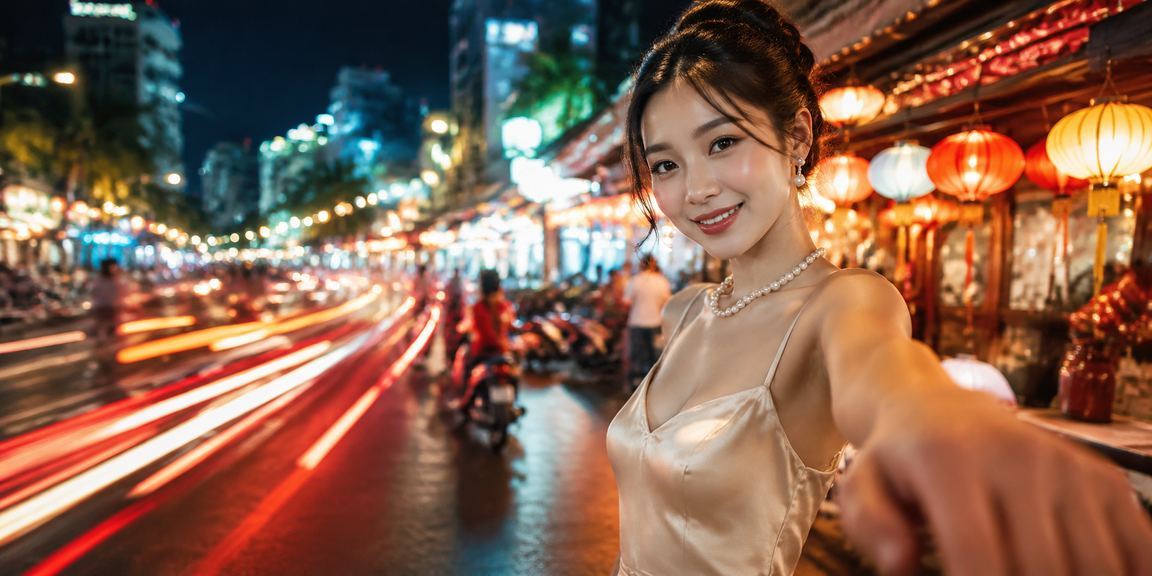 Khung cảnh chợ đêm Nha Trang sôi động với người chơi tham gia casino trực tuyến qua điện thoại