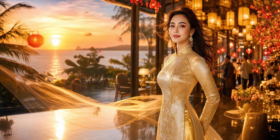 Người phụ nữ mặc áo dài chơi bài tại Sài Gòn trong không gian giải trí an toàn